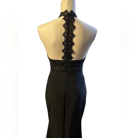 White House Black Market Lace Detail Halter Gown size 4 NWOT - Picture 8 of 12